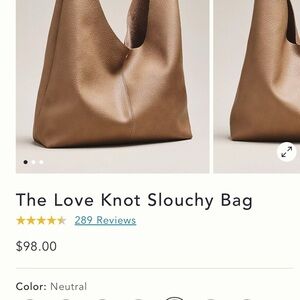 Anthropologie Love Knot Slouchy Bag - Tan